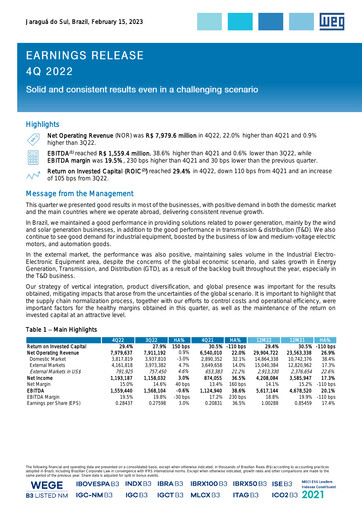 Thumbnail WEG ON Quarterly Report 2022-q4