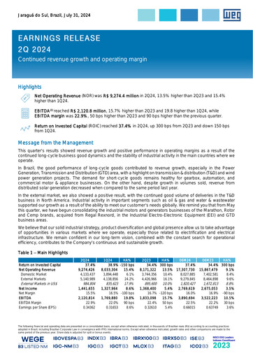 Thumbnail WEG ON Quarterly Report 2024-q2