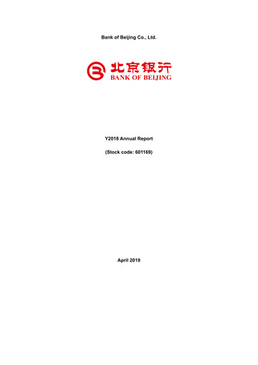 Thumbnail Bank of Beijing Annual Report 2018