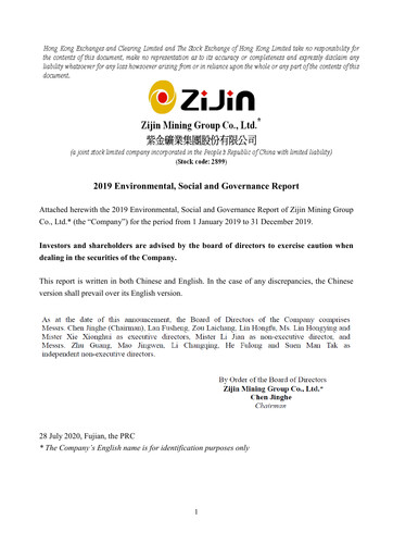 Thumbnail Zijin Mining ESG Report 2019