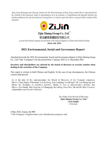 Thumbnail Zijin Mining ESG Report 2021