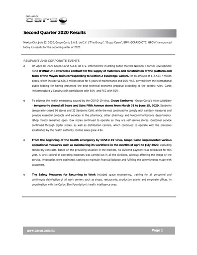 Thumbnail Grupo Carso Quarterly Report 2020-q2