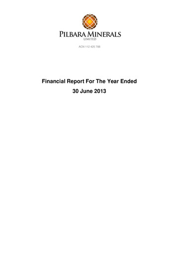 Thumbnail Pilbara Minerals Financial Report fy2013