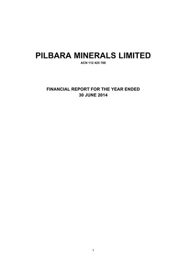 Thumbnail Pilbara Minerals Financial Statement fy2014