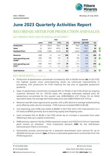 Thumbnail Pilbara Minerals Quarterly Report 2023-q4