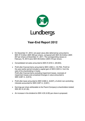 Thumbnail Lundbergföretagen Financial Report 2012