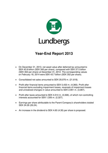 Thumbnail Lundbergföretagen Financial Report 2013