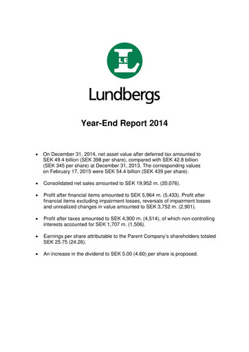 Thumbnail Lundbergföretagen Financial Report 2014
