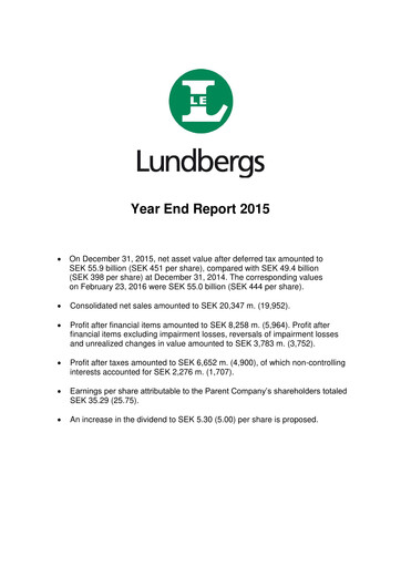 Thumbnail Lundbergföretagen Financial Report 2015