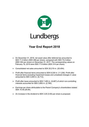 Thumbnail Lundbergföretagen Financial Report 2018