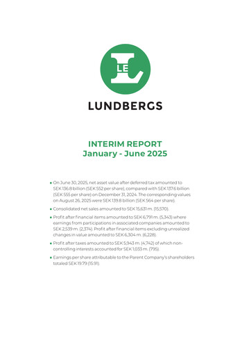 Thumbnail Lundbergföretagen Half-year Report 2025-h1