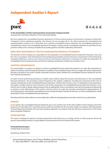 Vorschaubild China Communications Construction Finanzmitteilung 2013