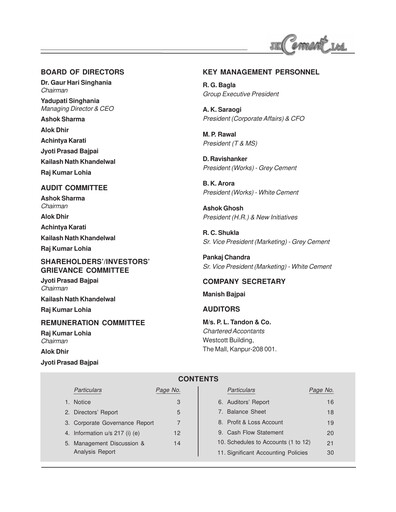 Miniature JK Cement

 Rapport annuel 2005-2006