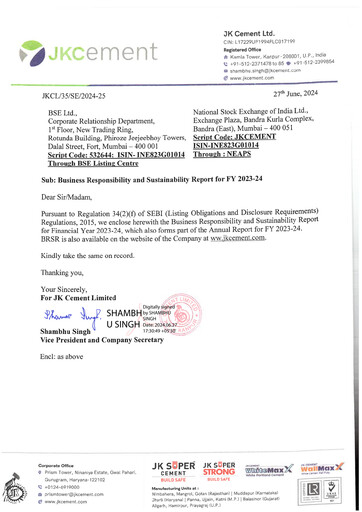 Thumbnail JK Cement

 ESG Report 2023-2024