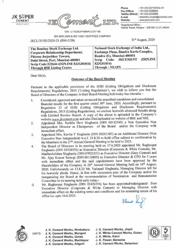 Thumbnail JK Cement

 Quarterly Report 2020-q1