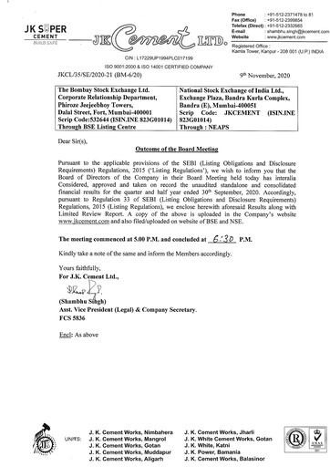 Thumbnail JK Cement

 Quarterly Report 2020-q2