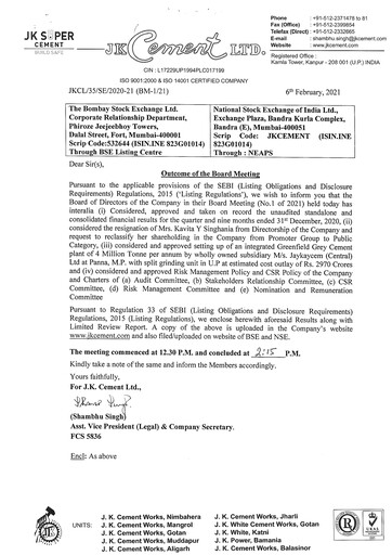Thumbnail JK Cement

 Quarterly Report 2020-q3