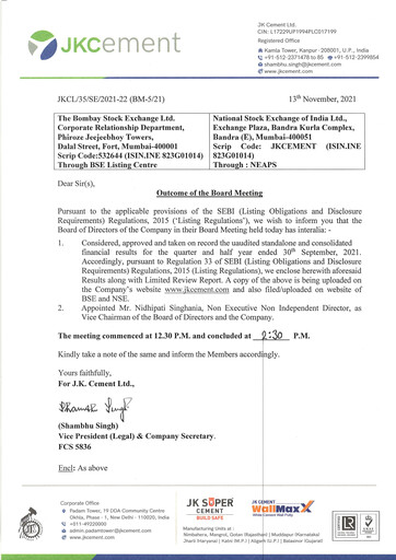 Thumbnail JK Cement

 Quarterly Report 2021-q2