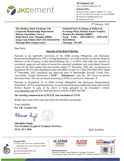 Thumbnail JK Cement

 Quarterly Report 2022-q3