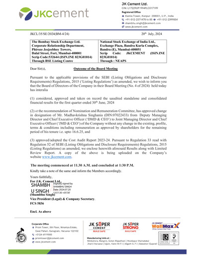 Thumbnail JK Cement

 Quarterly Report 2024-q1
