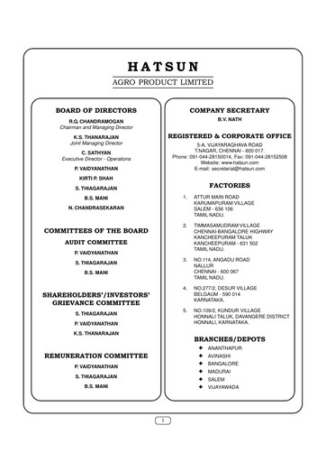 Thumbnail Hatsun Agro Products Annual Report 2006-2007