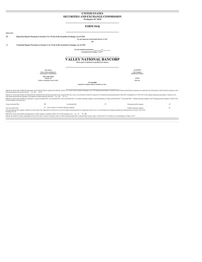 Thumbnail Valley Bank Quarterly Report 2017-q1