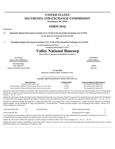 Thumbnail Valley Bank Quarterly Report 2021-q2