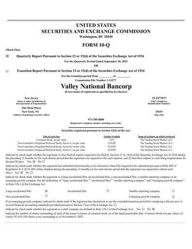 Thumbnail Valley Bank Quarterly Report 2025-q3