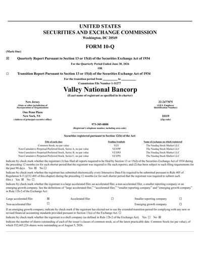 Thumbnail Valley Bank Quarterly Report 2026-q2