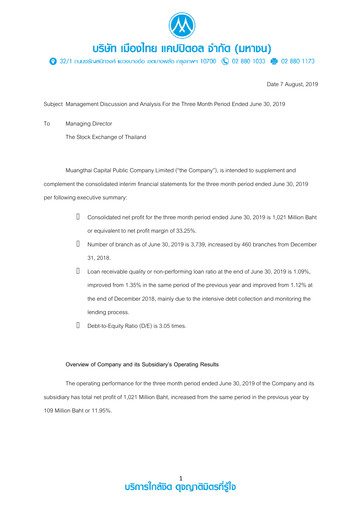 Thumbnail Muangthai Capital Quarterly Report 2019-q2