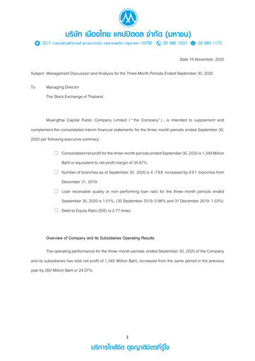 Thumbnail Muangthai Capital Quarterly Report 2020-q3