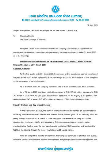 Thumbnail Muangthai Capital Quarterly Report 2026-q1