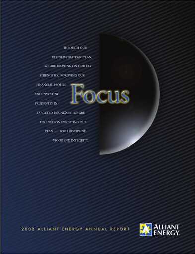 Thumbnail Alliant Energy Annual Report 2002