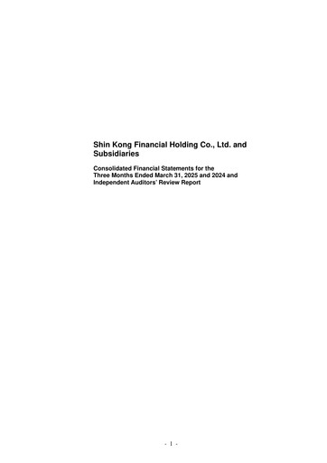 Thumbnail Shin Kong Financial Holding Quarterly Report 2025-q1