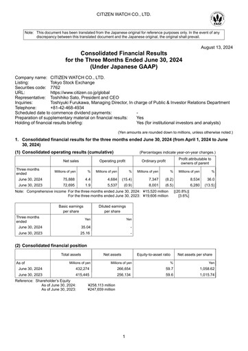 Thumbnail Citizen Watch Quarterly Report 2024-q1