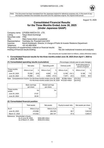 Thumbnail Citizen Watch Quarterly Report 2025-q1