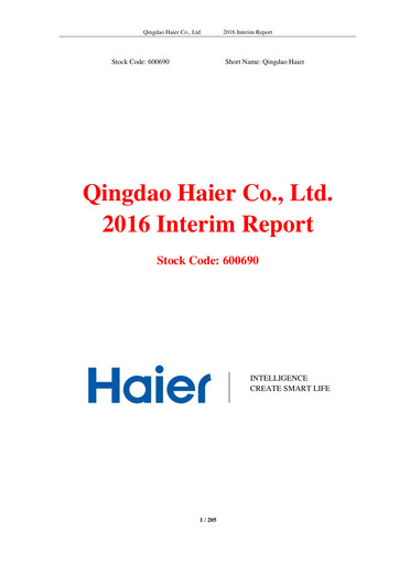 Thumbnail Haier Smart Home Half-year Report 2016