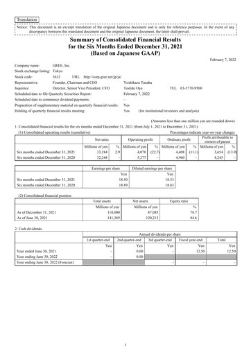 Thumbnail Gree Half-year Report fy2022-h1