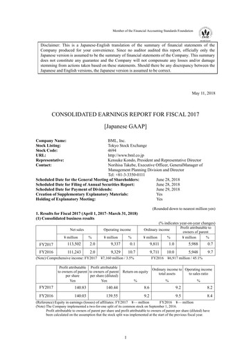 Thumbnail BML, Inc. Financial Statement fy2017