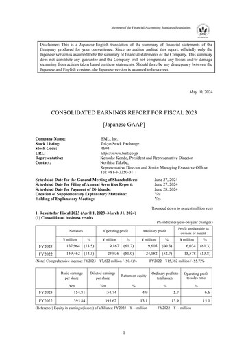 Thumbnail BML, Inc. Financial Statement fy2023