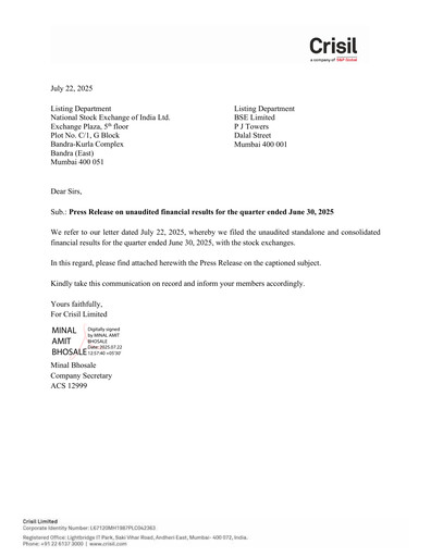 Thumbnail CRISIL
 Quarterly Report 2025-q2