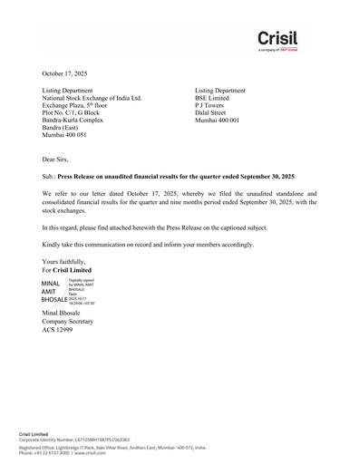 Thumbnail CRISIL
 Quarterly Report 2025-q3