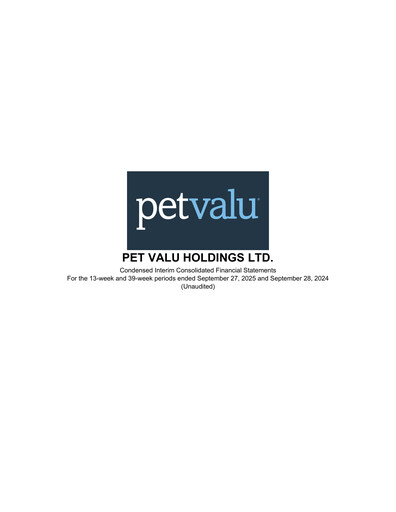 Thumbnail Pet Valu Financial Statement 2025-q3