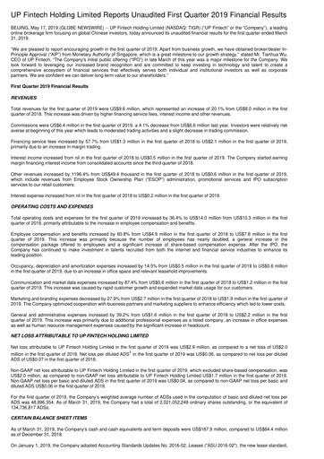 Thumbnail UP Fintech (Tiger Brokers) Quarterly Report 2019-q1