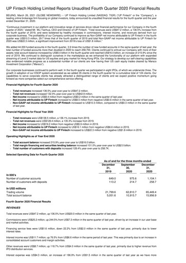 Thumbnail UP Fintech (Tiger Brokers) Quarterly Report 2020-q4