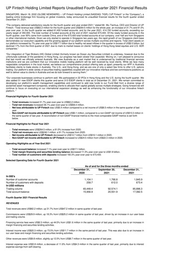 Thumbnail UP Fintech (Tiger Brokers) Quarterly Report 2021-q4