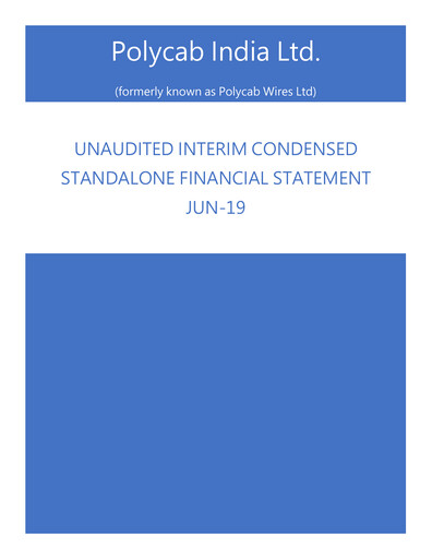 Miniature Polycab India
 Rapport trimestriel 2019-q1