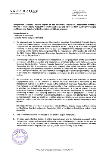Thumbnail Tata Power
 Quarterly Report 2024-q1