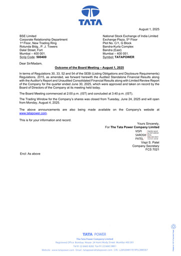 Thumbnail Tata Power
 Quarterly Report 2025-q1