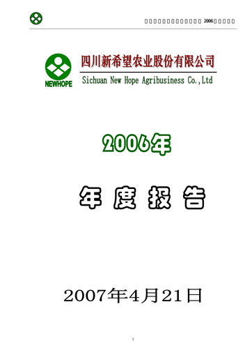 Thumbnail New Hope Liuhe Annual Report 2006